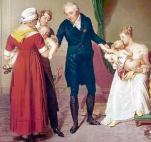 Vacunació de braç a braç (oli de Constant Desbordes)